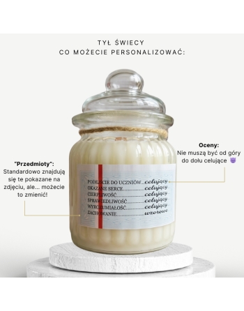 Personalizowana świeca sojowa Świadectwo Najlepszego Nauczyciela