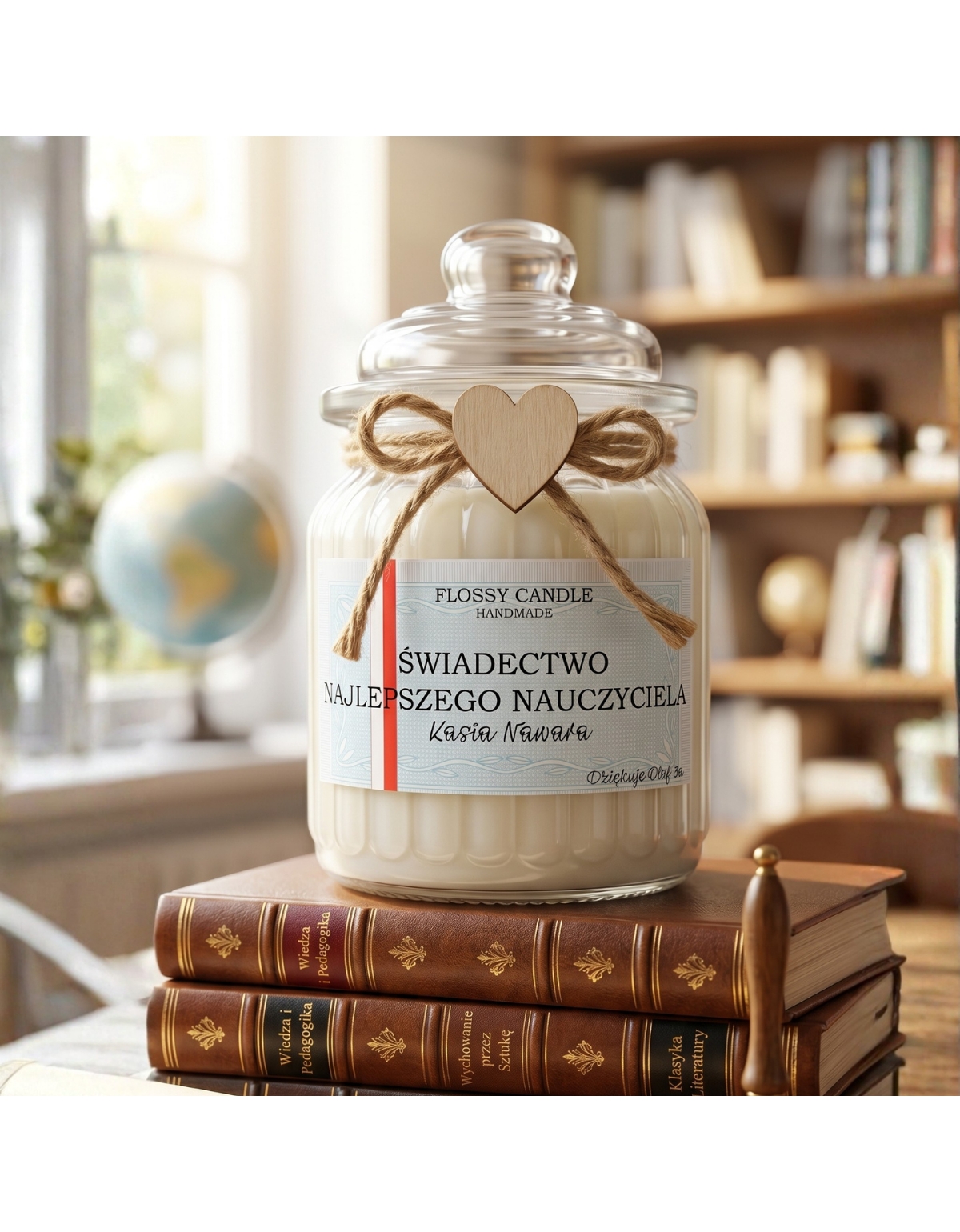 Personalizowana świeca sojowa Świadectwo Najlepszego Nauczyciela