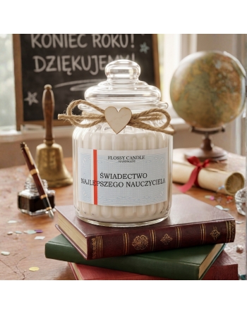 Świeca sojowa Świadectwo Najlepszego Nauczyciela bez personalizacji
